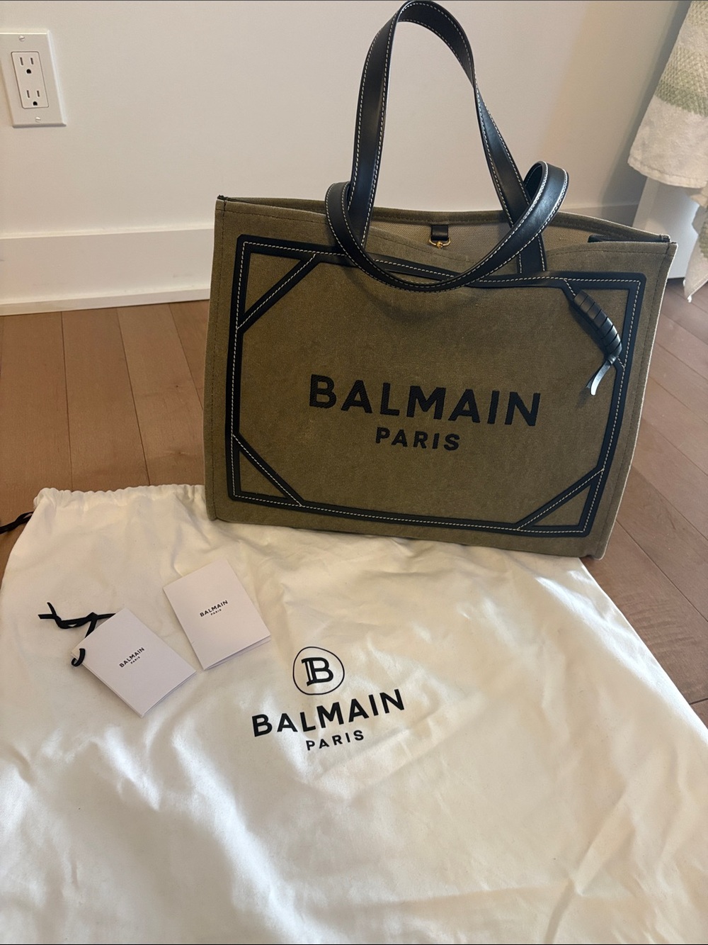 Balmain B-army canvas tote bag